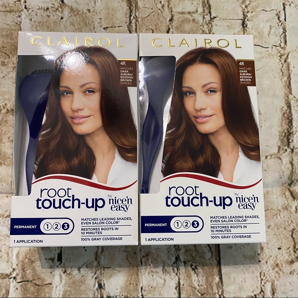 2 Packs Clairol Root Touch-Up Permanent Hair Color Creme, 4R Dark Auburn